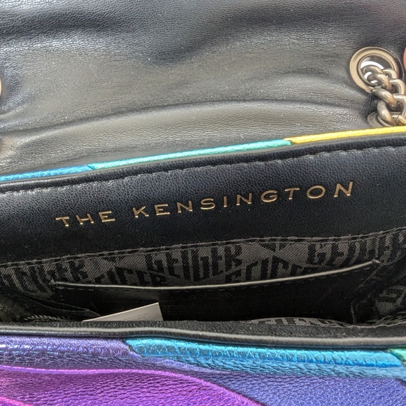 Kurt Geiger London Mini Kensington Metallic Rainbow Striped Crossbody Bag - Picture 9 of 11
